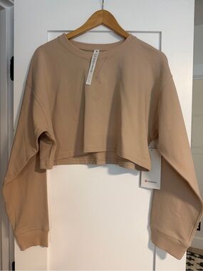 NWT lululemon All Yours Cropped Crew 12 Cafe Au Lait